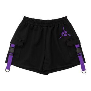 NEW ACDC RAG - Uzurai Cyberpunk Tech Black Purple Shorts